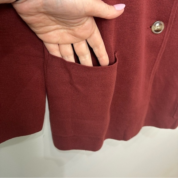 Jcrew 2 Button Sweater Blazer Dark Red Brick - Picture 3 of 7